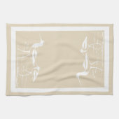 Kustzandpipers en Sandy Taupe Theedoek (Horizontaal)