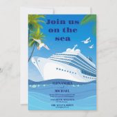 Kustzeegezicht strand cruise bruiloft kaart (Voorkant)