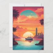 Kustzeegezicht strand cruise bruiloft kaart (Achterkant)