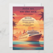 Kustzeegezicht Strand Cruise Palm bruiloft Kaart (Voorkant)