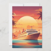 Kustzeegezicht Strand Cruise Palm bruiloft Kaart (Achterkant)