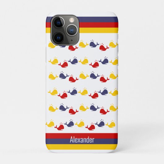 Kustzeemacht BLUE RED YELLOW WHALE Case-Mate iPhone Case (Achterkant)