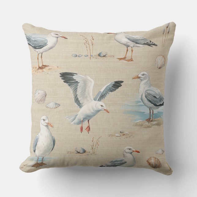 Kustzeemeeuw Sierkussen (Voorkant)