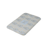 Kustzeepaard Cameo Blauwe Crème Streep Monogram Badmat (Gekanteld)