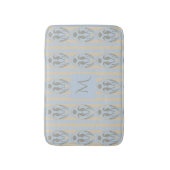 Kustzeepaard Cameo Blauwe Crème Streep Monogram Badmat (Voorkant Verticaal)