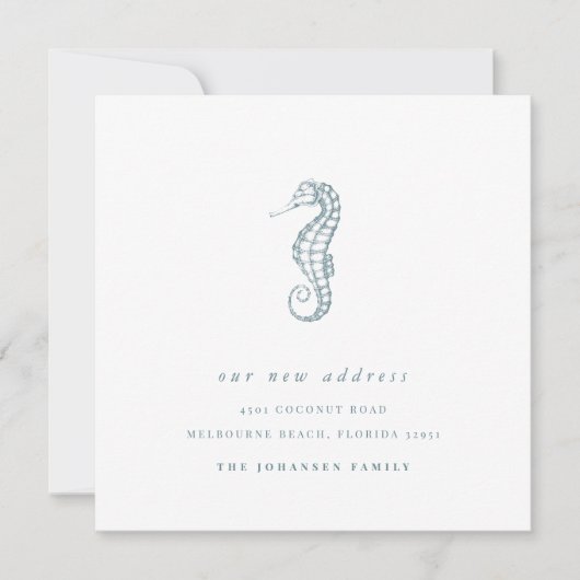 Kustzeepaardje Verandering van adres Verhuizen Aankondiging (Voorkant)