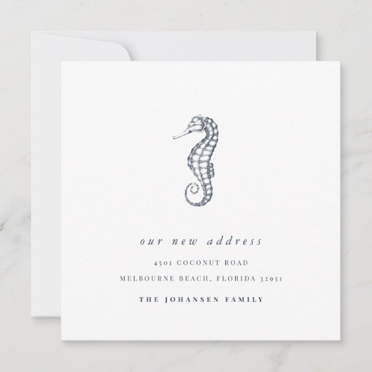 Kustzeepaardje Verandering van adres Verhuizen Aankondiging (Voorkant)