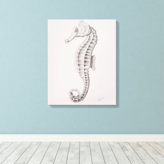 Kustzeeptekening Canvas Afdruk (Insitu (Houten vloer))