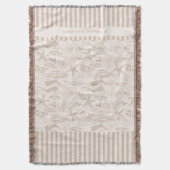 Kustzeeschelp Beige Hand-getrokken nautisch Deken (Voorkant Verticaal)