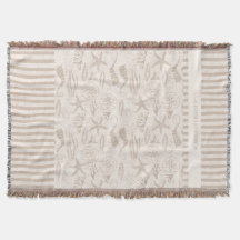 Kustzeeschelp Beige Hand-getrokken nautisch