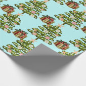 Kustzeeschelp kerstbomen cadeaupapier (Hoek)