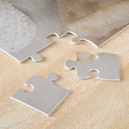 Kustzeeschelpen doornhaai beige legpuzzel (Zijkant)