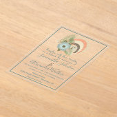 kustzeeschelpenbruiloft acryl uitnodigingen (Laagn)