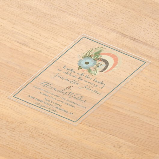 kustzeeschelpenbruiloft acryl uitnodigingen (Laagn)