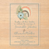 kustzeeschelpenbruiloft acryl uitnodigingen (Voorkant)