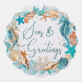 KustzeeSons Groeten Jaar Samenvatting Foto Ornament Kaart (Voorkant)