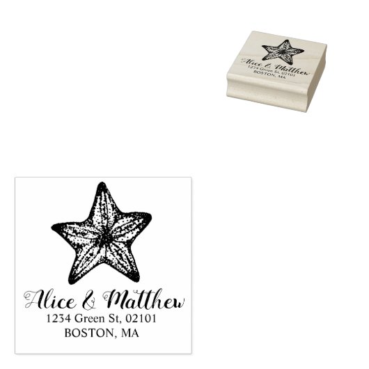 Kustzeester bruiloft monogram rubberstempel (Gestempeld)