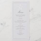 Kustzeester Faux Embossed formele bruiloft Menu (Voorkant)