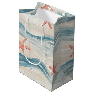 Kustzeester op Aqua Zandgolven Patroon (2) Medium Cadeauzakje