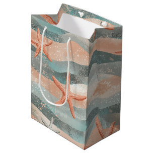 Kustzeester op Aqua Zandgolven Patroon (3) Medium Cadeauzakje