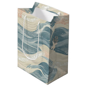 Kustzeester op Aqua Zandgolven Patroon (6) Medium Cadeauzakje