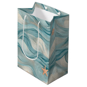 Kustzeester op Aqua Zandgolven Patroon (9) Medium Cadeauzakje