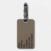 Kustzeesterren en schelpen in beige bagagelabel (Achterkant verticaal)