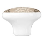 Kustzeesterren en schelpen in beige keramische knop (Zijkant)