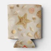 Kustzeesterren en zeeschelpen Beach Foto Blikjeskoeler (Achterkant)