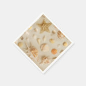 Kustzeesterren en zeeschelpen Beach Foto Servet (Hoek)