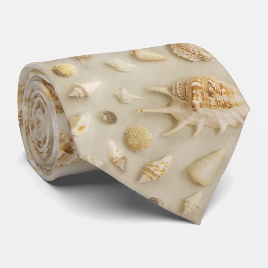 Kustzeesterren en zeeschelpen Beach Foto Stropdas (Opgerold)