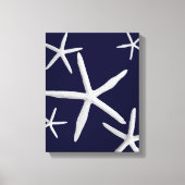 Kustzeesterren Marine Blauw & Wit Strand Fine Art Canvas Afdruk (Voorkant)