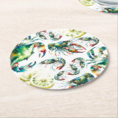 Kustzeevruchten Boil Rond Papier Onderzetter (Gebogen)