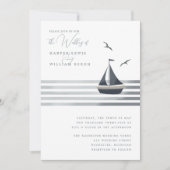 Kustzeilboot bruiloft kaart (Voorkant)