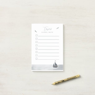 Kustzeilboot om te doen lijst post-it® notes