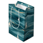 Kustzeilbootgolven Nautical Patroon (3) Medium Cadeauzakje (Achterkant Gekanteld)
