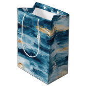 Kustzeilbootgolven Zeilpatroon (4) Medium Cadeauzakje (Achterkant Gekanteld)