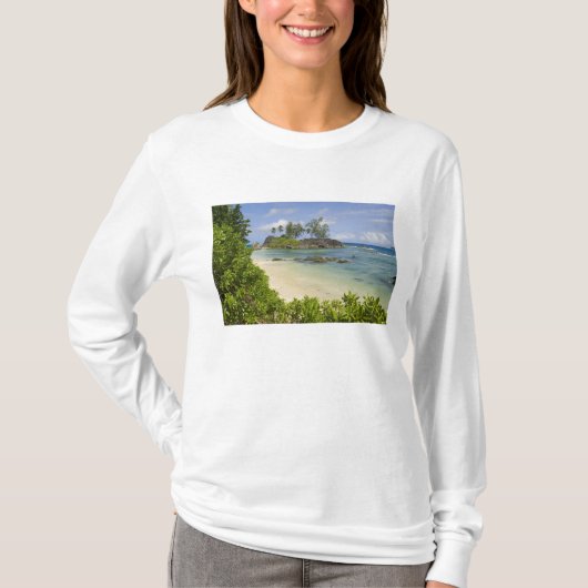 Kustzicht op Mahe-eiland T-shirt (Voorkant)