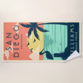 Kustzomer  familie Beach House Strandlaken (Voorkant)