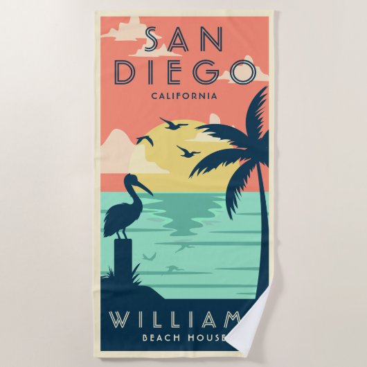 Kustzomer  familie Beach House Strandlaken (Voorkant)