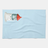 Kustzomer waterverf vuurtoren theedoek (Horizontaal)