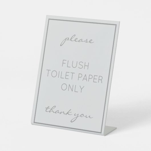 Kustzone Gray Bathroom Septic Counter Sign. Reclamebord Met Voetstuk (Voorkant)