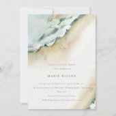 Kustzone Zee Waves Zand Beach Baby shower Kaart (Voorkant)