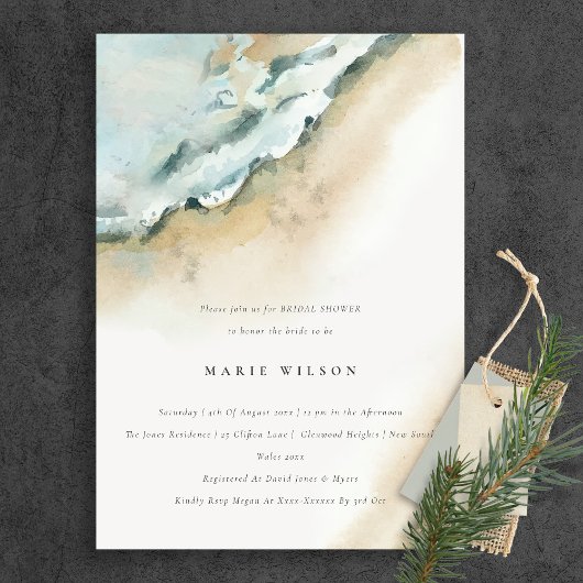 Kustzone Zee Waves Zand Beach Vrijgezellenfeest Kaart