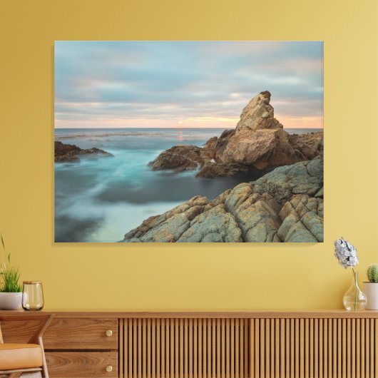 Kustzonneset Canvas Afdruk (Insitu (Woonkamer))