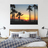 Kustzonsondergang: Carlsbad, CA Canvas Afdruk (Insitu (Slaapkamer))