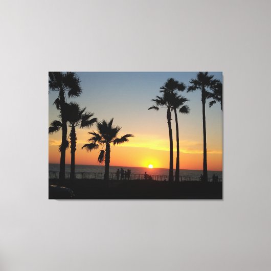 Kustzonsondergang: Carlsbad, CA Canvas Afdruk (Voorkant)