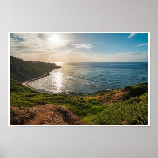 Kustzonsondergang Muurkunst | Oceaan Landschapspri Poster (Voorkant)