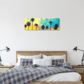 Kustzonsondergang palmen verpakte canvas kunst (Insitu (Slaapkamer))