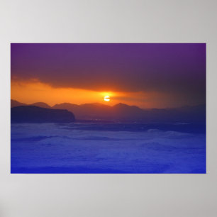 Kustzonsondergang Poster